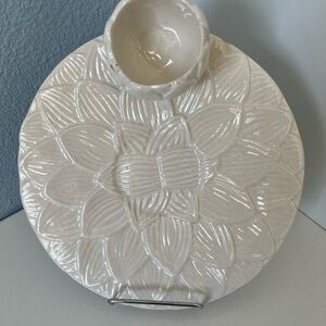 Vintage White Ceramic Artichoke Plate by CA USA #544